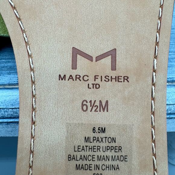 NEW Marc Fisher LTD Paxton Studded Slides Green 6.5M - Picture 6 of 10